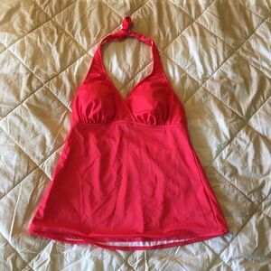 Miraclesuit Vibrant Coral Halter Tankini Top Size 10